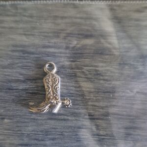 Silver Cowboy Boot Charm